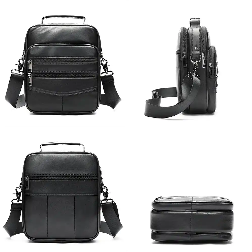 Δερμάτινο τσαντάκι ώμου Cardinal 6199 μαύρο