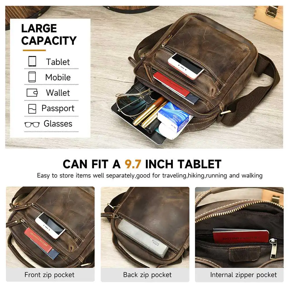 Δερμάτινο Ανδρικό Τσαντάκι Ώμου Cardinal 6209 coffee