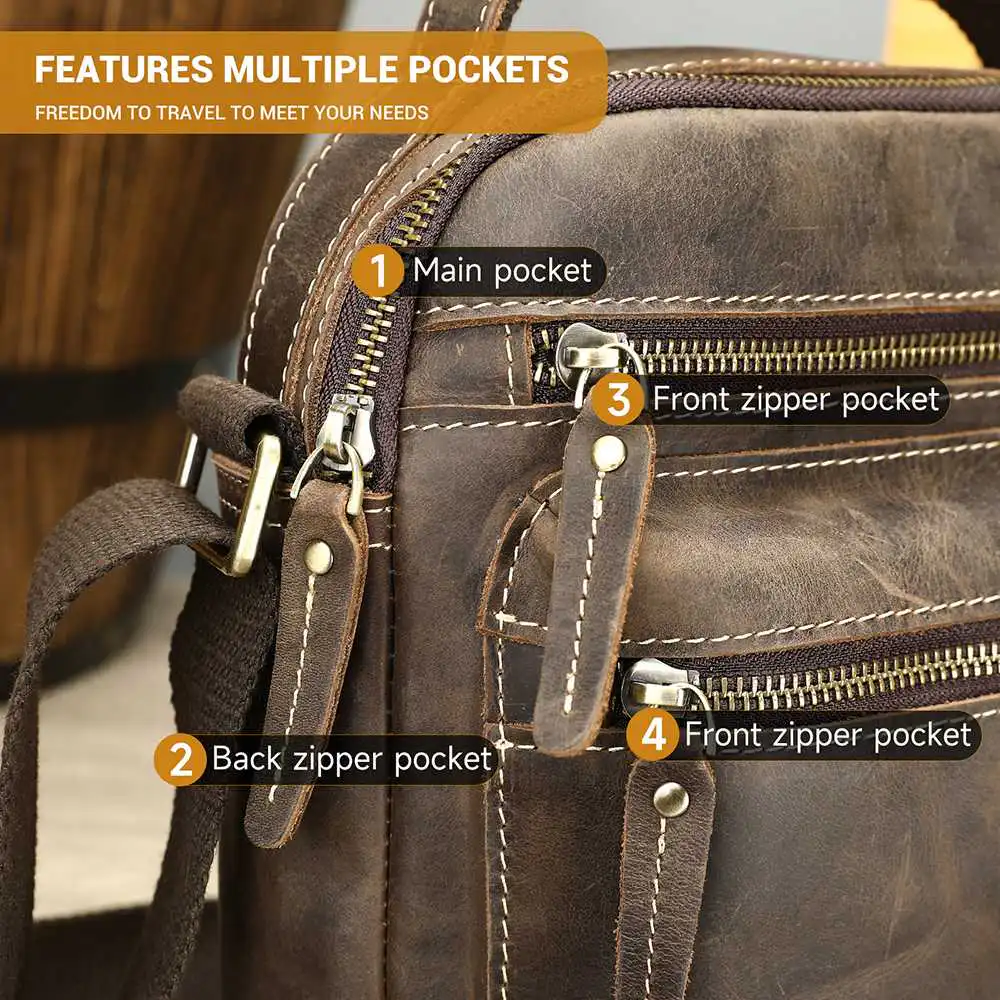 Δερμάτινο Ανδρικό Τσαντάκι Ώμου Cardinal 6209 coffee