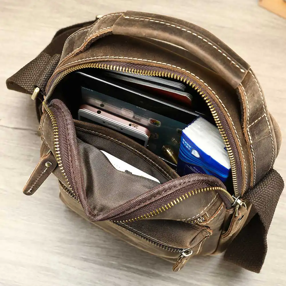 Δερμάτινο Ανδρικό Τσαντάκι Ώμου Cardinal 6209 coffee