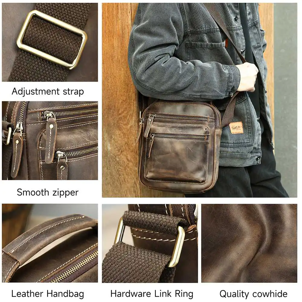 Δερμάτινο Ανδρικό Τσαντάκι Ώμου Cardinal 6209 coffee