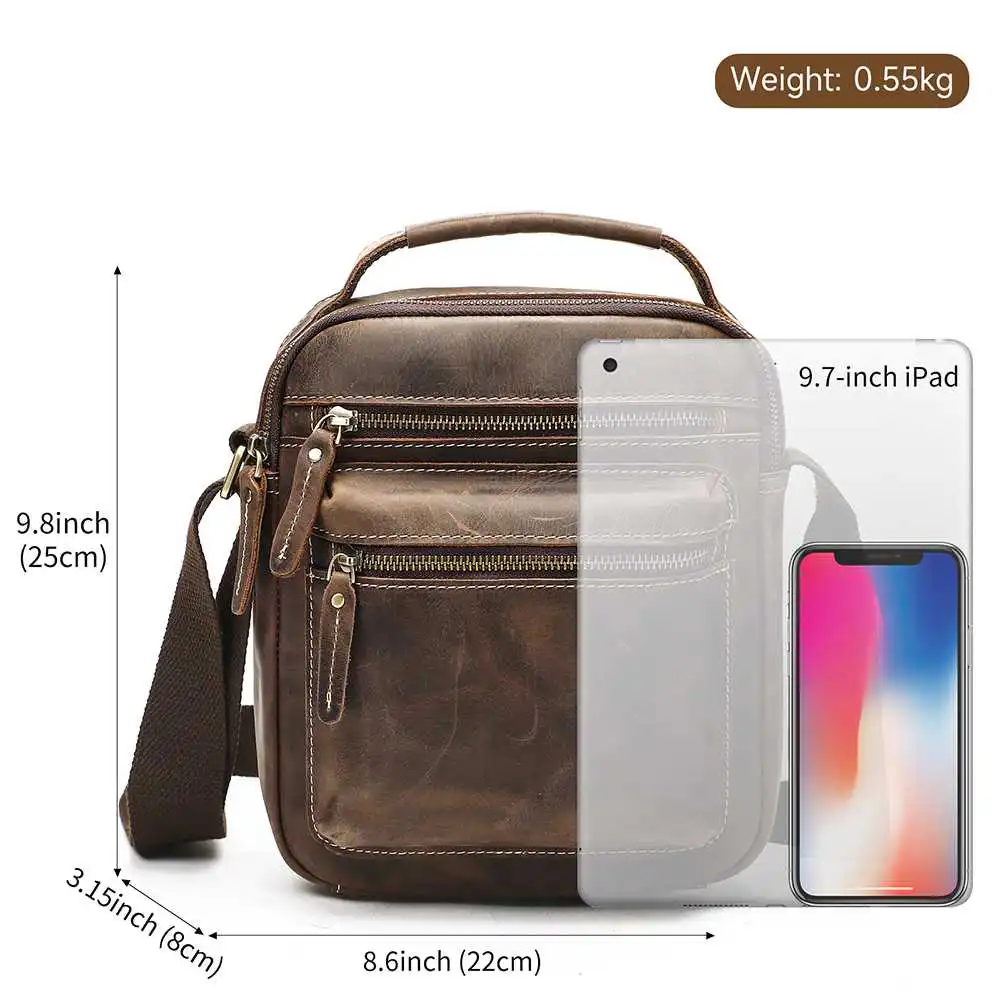 Δερμάτινο Ανδρικό Τσαντάκι Ώμου Cardinal 6209 coffee