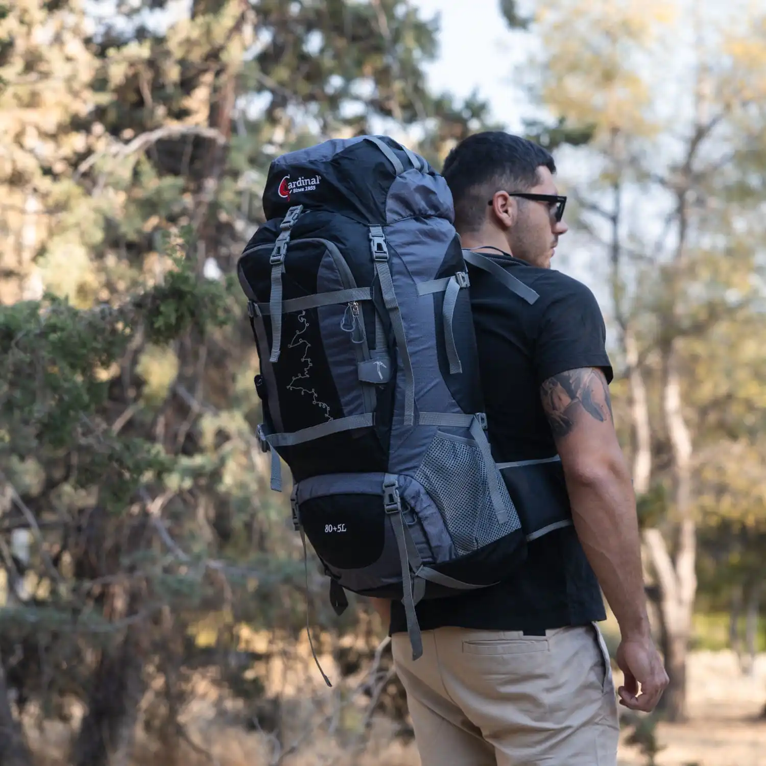 Σακίδιο πλάτης ορειβατικό Ταξιδιού Cardinal 630 80+5 L μαύρο Σακίδιο πλάτης ορειβατικό Ταξιδιού Cardinal 630 80+5 L μαύρο