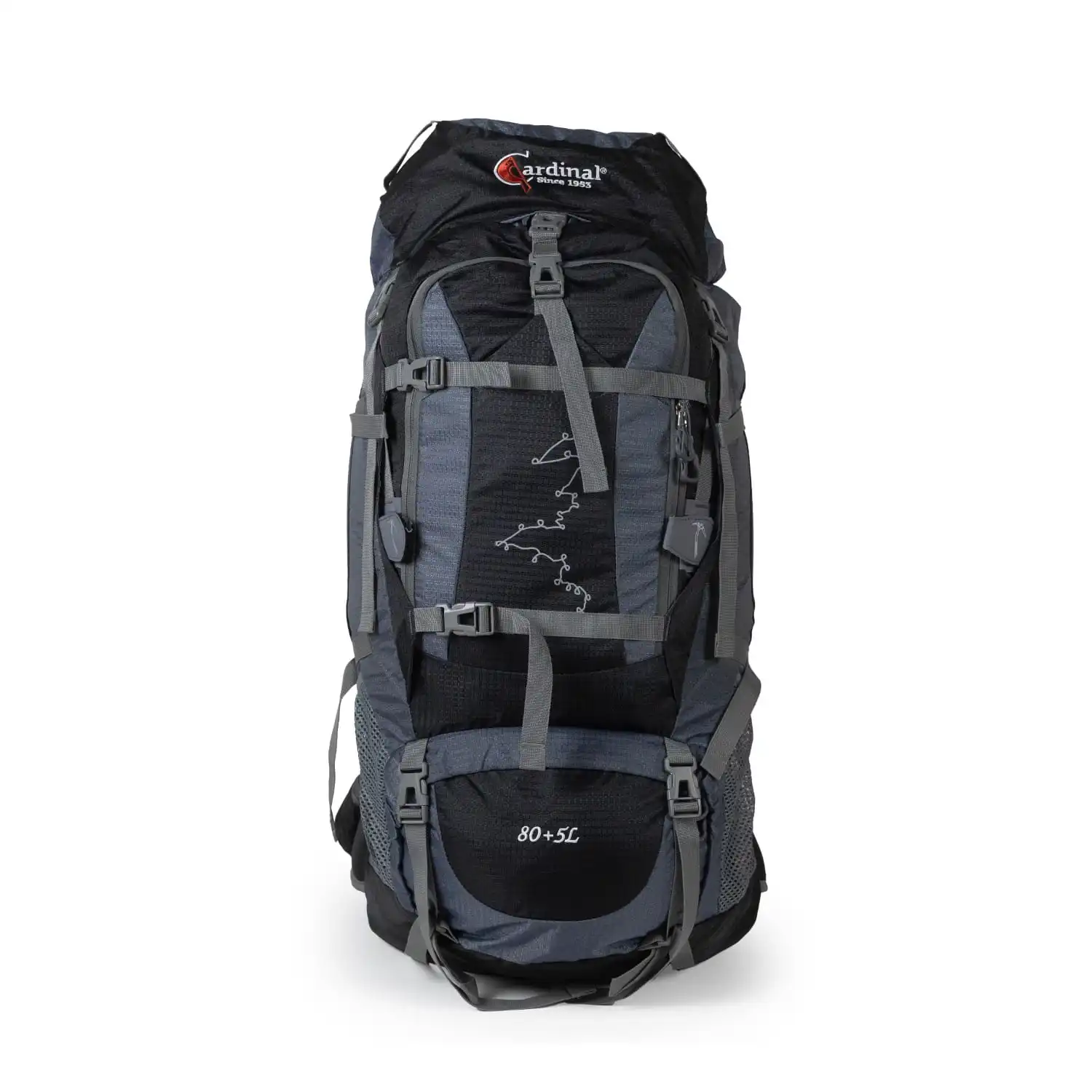 Σακίδιο πλάτης ορειβατικό Ταξιδιού Cardinal 630 80+5 L μαύρο