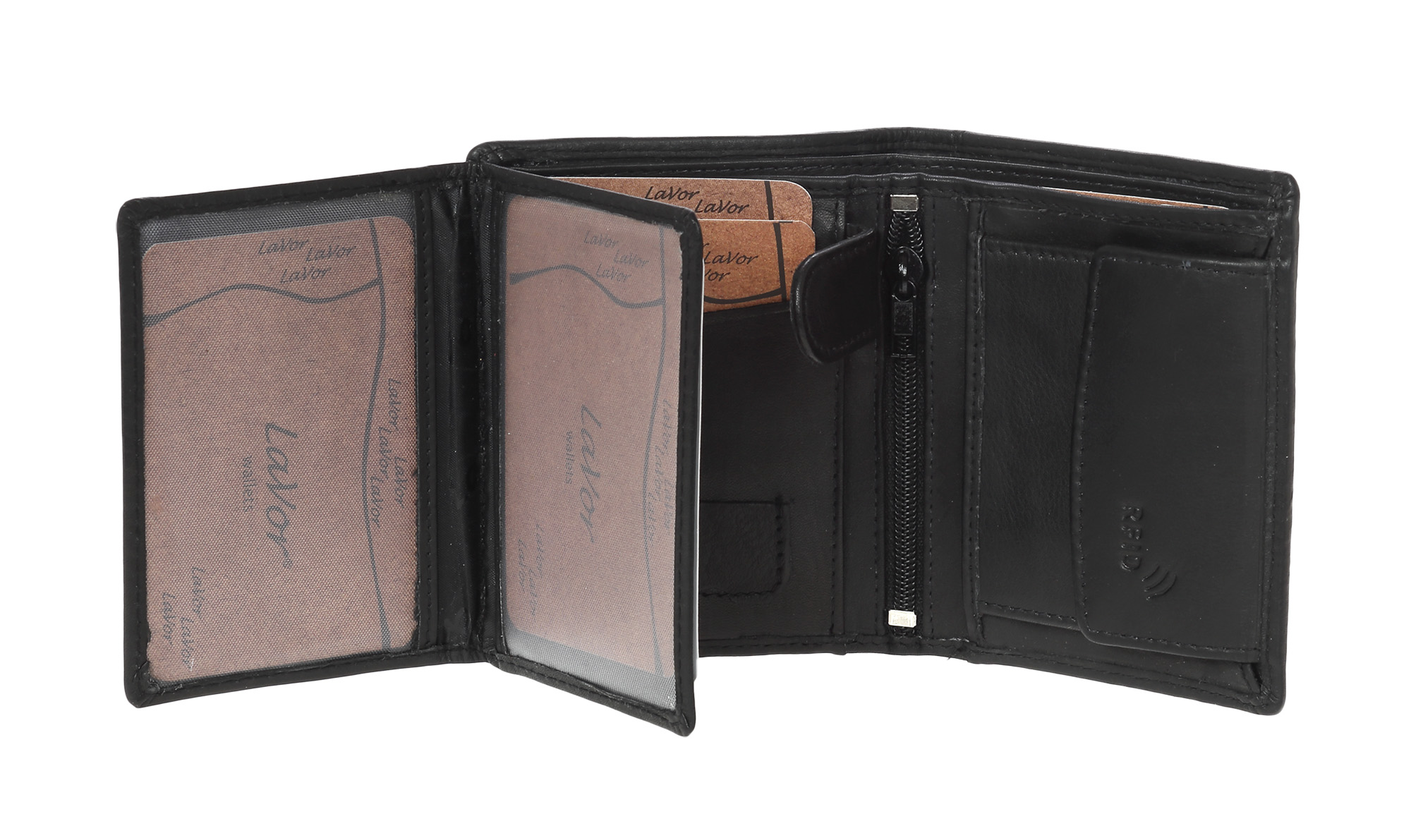 LaVor 1-3309 Ανδρικό Δερμάτινο Πορτοφόλι με Rfid Μαύρο