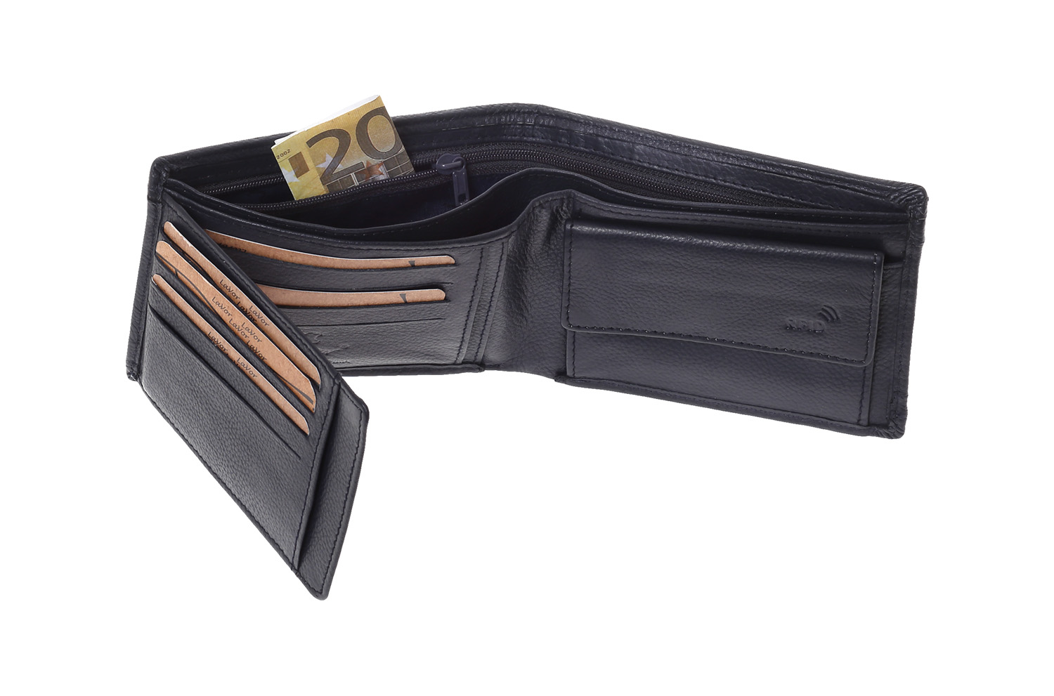 LaVor 1-3837 Ανδρικό Δερμάτινο Πορτοφόλι με Rfid Μπλε