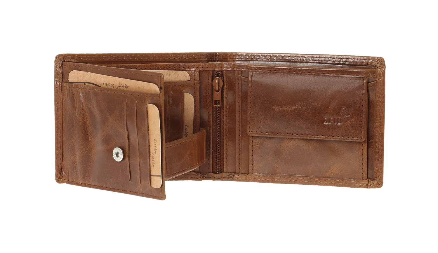 LaVor 1-3825 Ανδρικό Δερμάτινο Πορτοφόλι με Rfid Κονιάκ