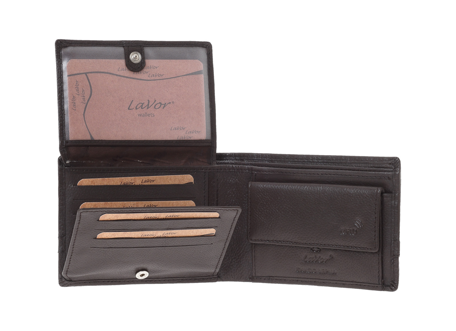 LaVor 1-3833 Ανδρικό Δερμάτινο Πορτοφόλι με Rfid Μπλε