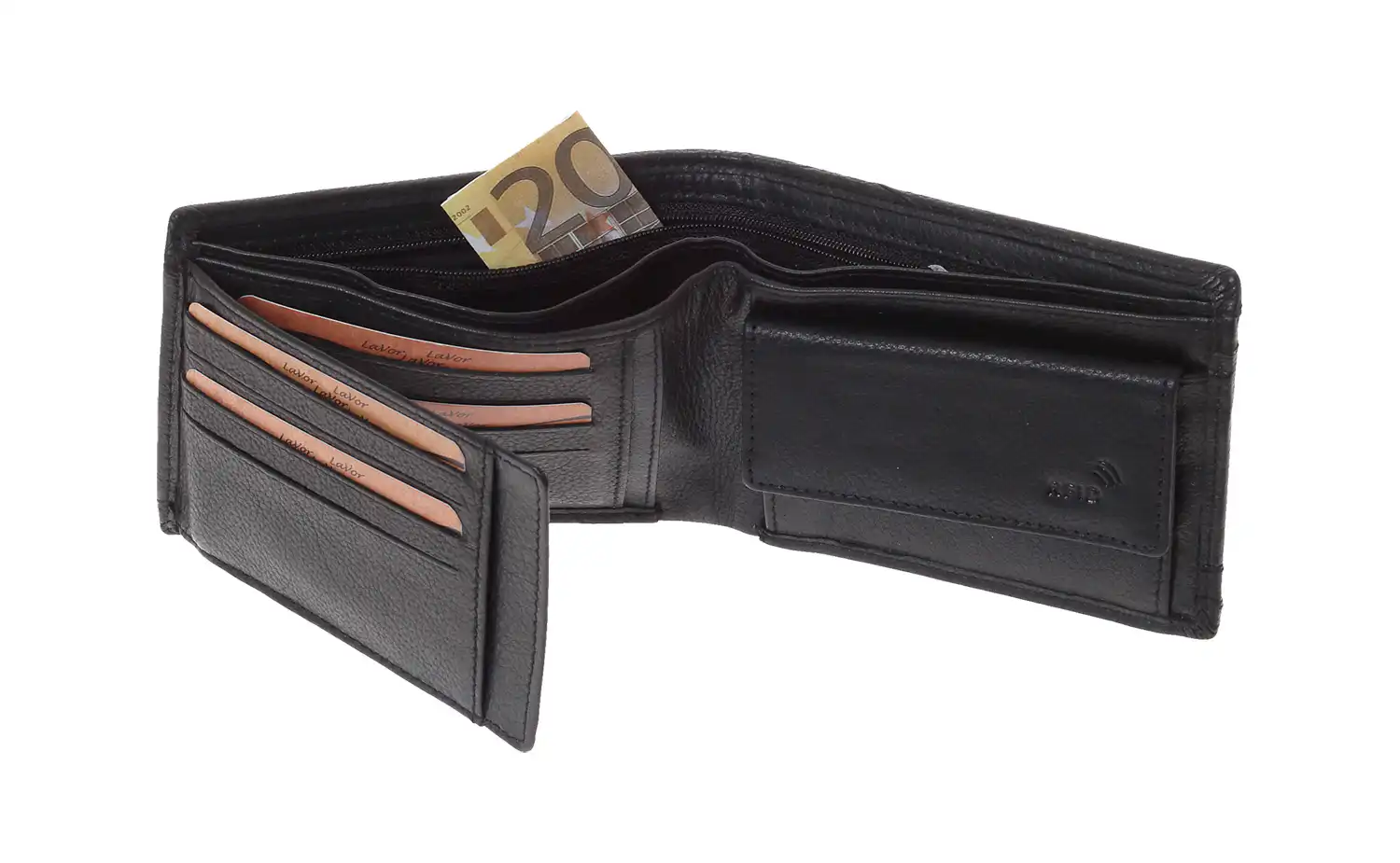 LaVor 1-3837 Ανδρικό Δερμάτινο Πορτοφόλι με Rfid Μαύρο