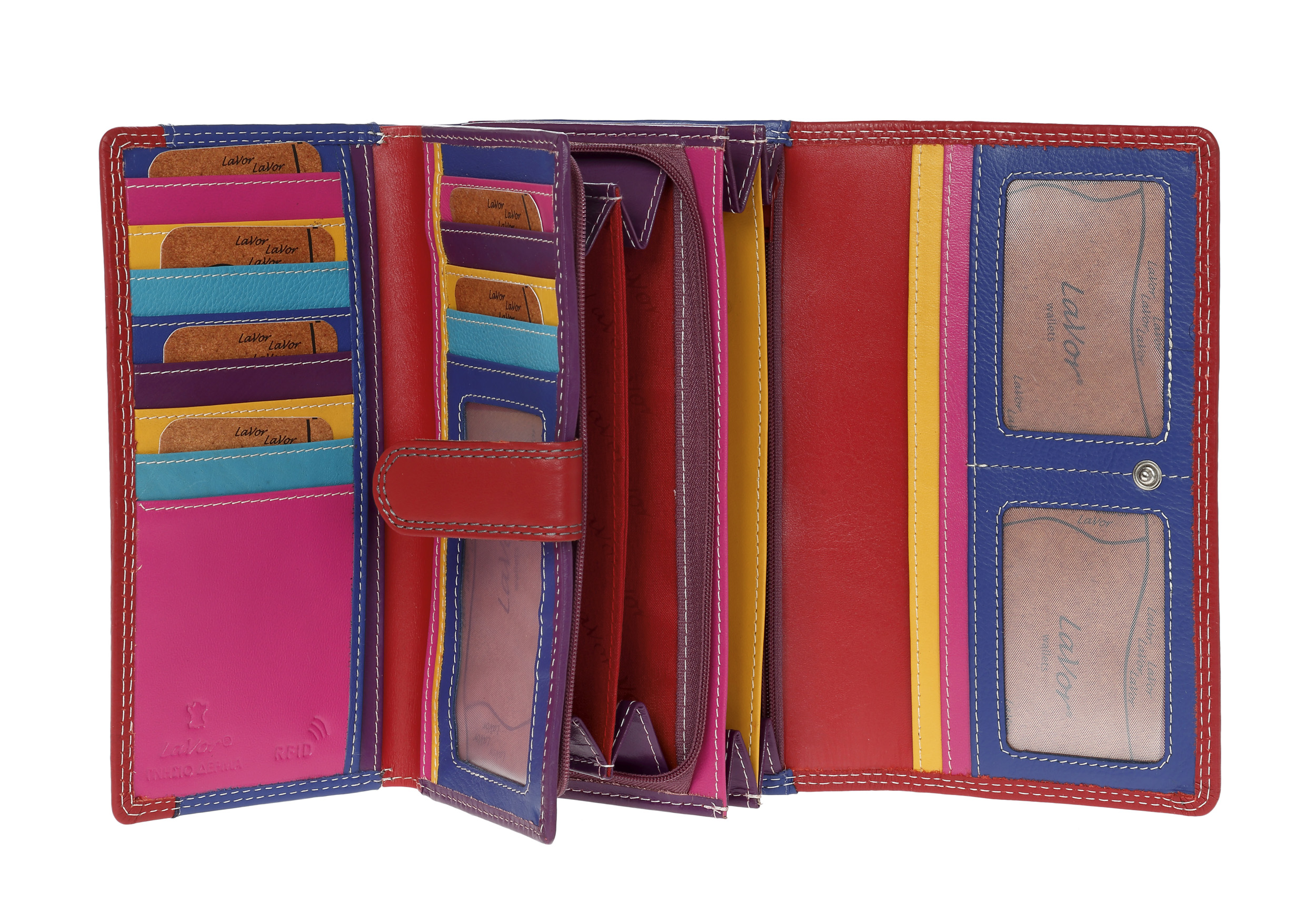 LaVor 1-3682 Γυναικείο Δερμάτινο Πορτοφόλι με Rfid Κοκκινο