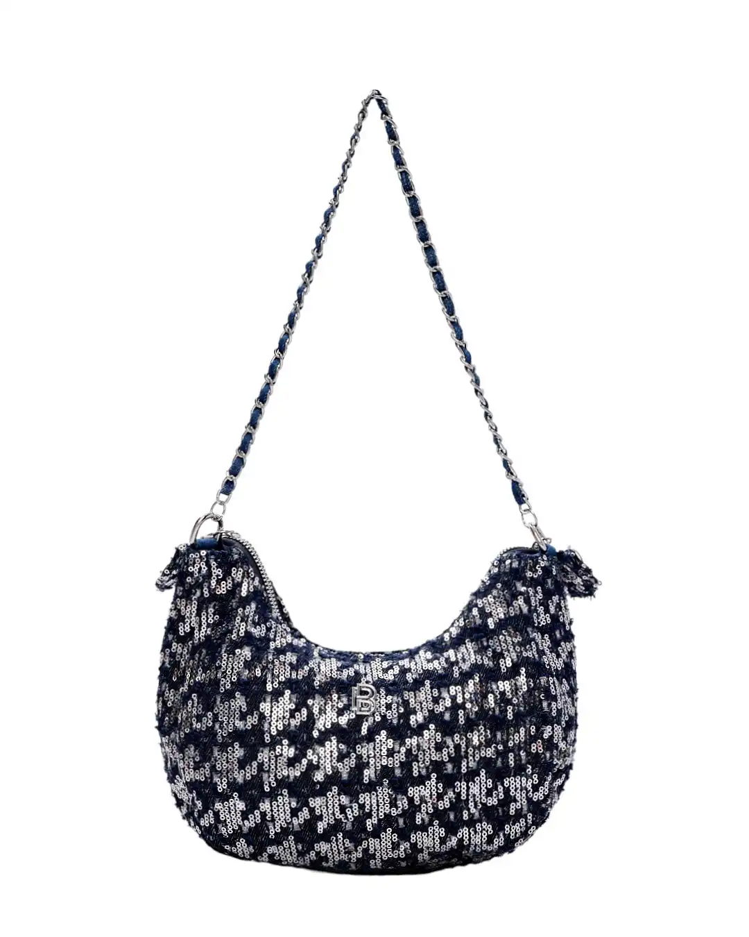 Τσάντα ώμου με παγιετες BS23202 – Μπλέ
