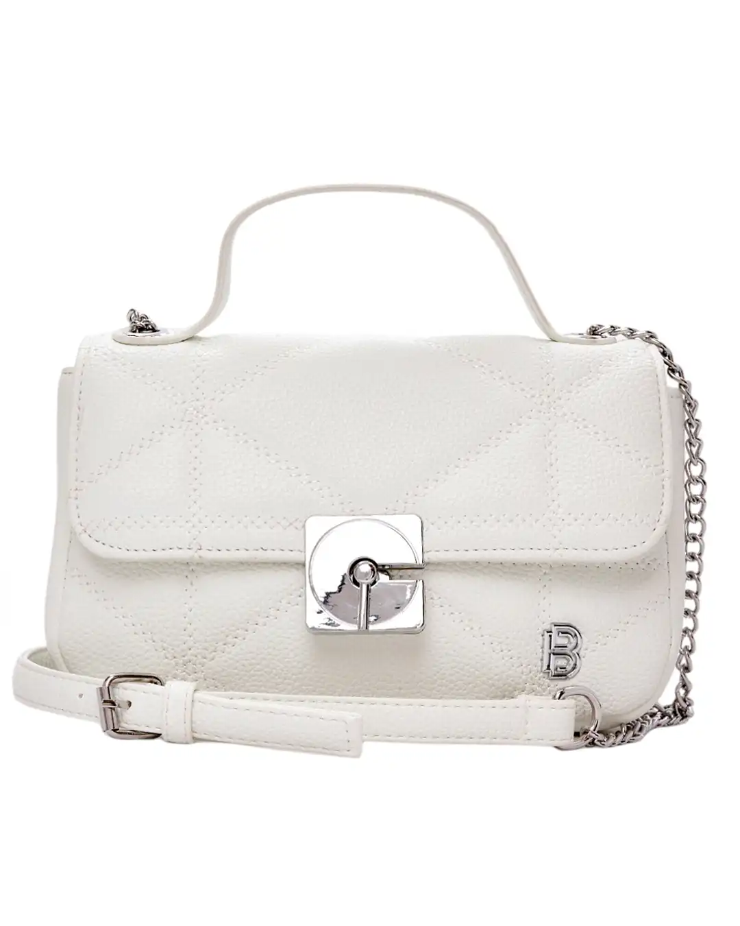 Τσάντα χιαστί με αλυσίδα-SW8951 – Ασπρο