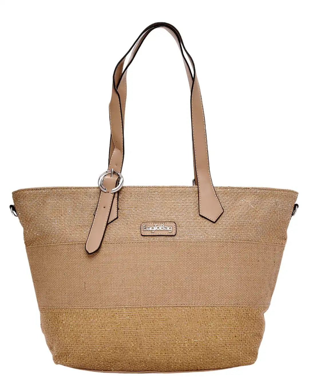 Ψάθινη τσάντα ώμου BY-31404 – Μπέζ