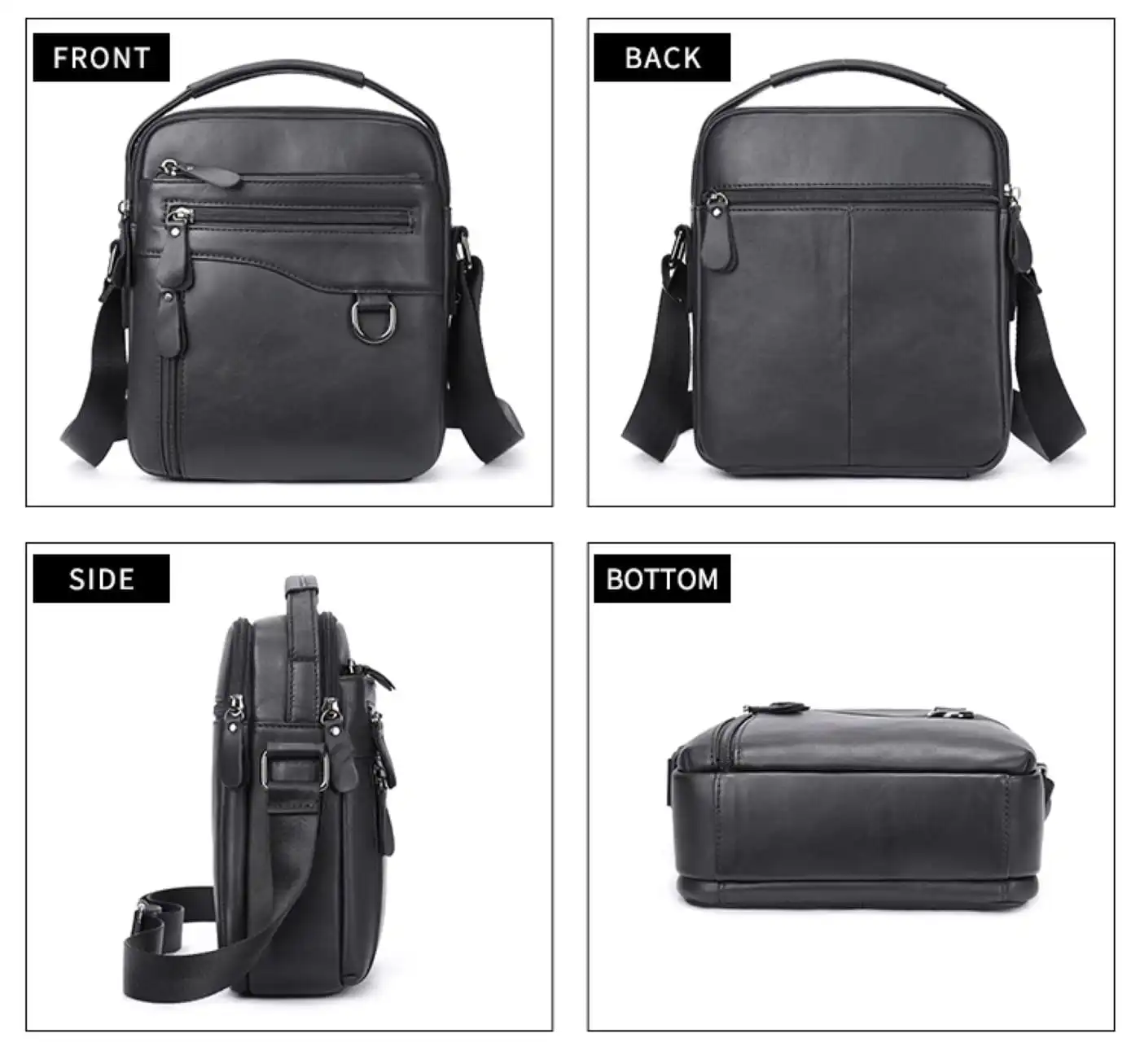 Δερμάτινο τσαντάκι ώμου Cardinal 7012 black