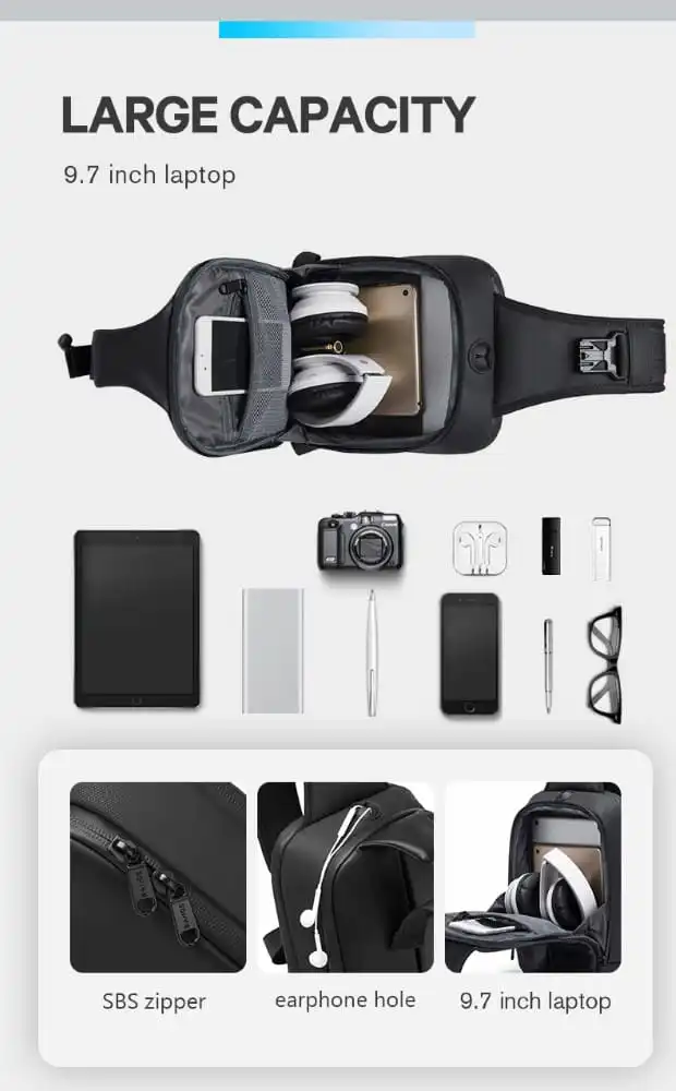 Τσαντάκι ώμου χιαστί crossbody Bange 7210 μαύρο