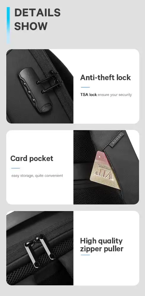 Επαγγελματικό Σακίδιο 24L Laptop 15,6” Bange 7225 μαύρο