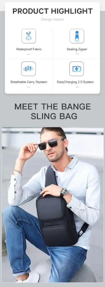 Τσαντάκι ώμου χιαστί crossbody Bange 7258 μαύρο