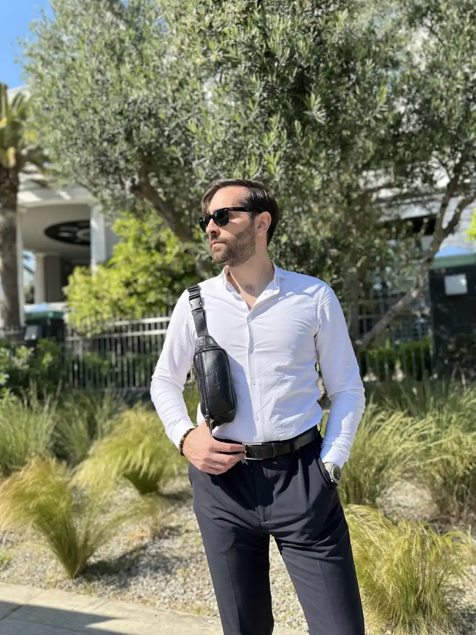 Δερμάτινο τσαντάκι μέσης Cardinal 7310 μαύρο