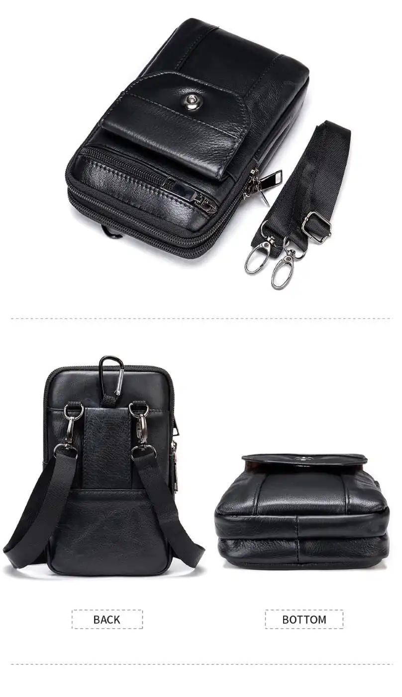 Δερμάτινο τσαντάκι ώμου Cardinal 7538 black