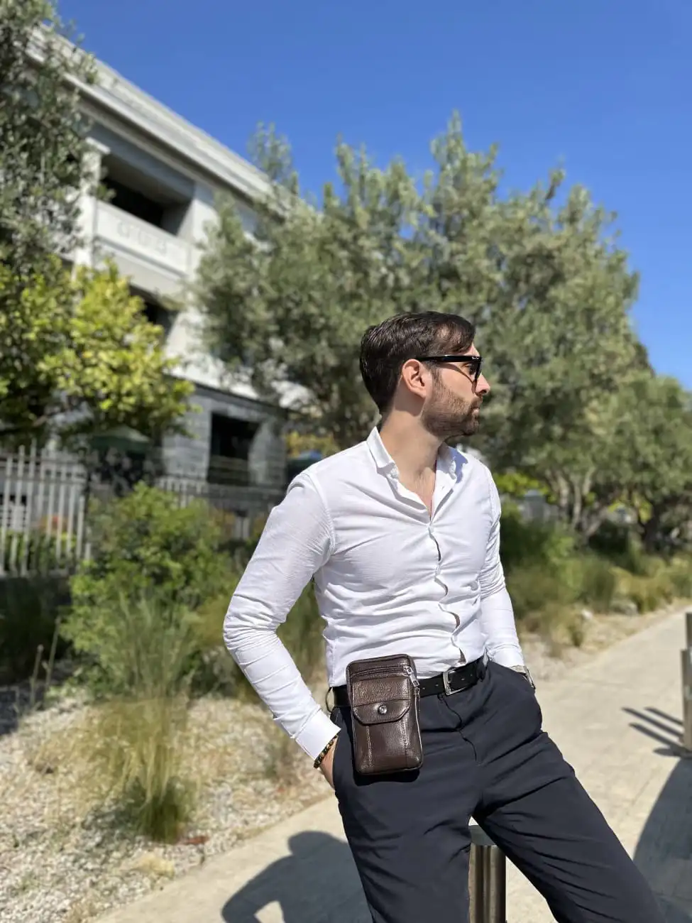 Δερμάτινο τσαντάκι ώμου Cardinal 7538 coffee