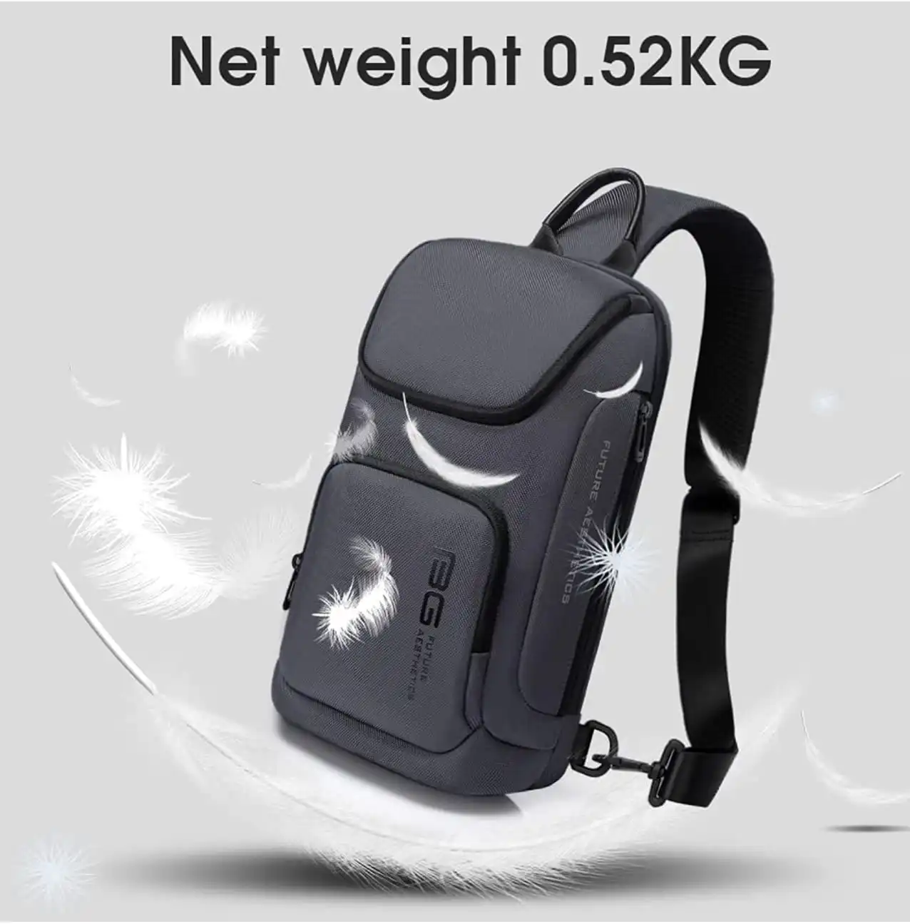 Τσαντάκι ώμου χιαστί crossbody Bange 7565 γκρί