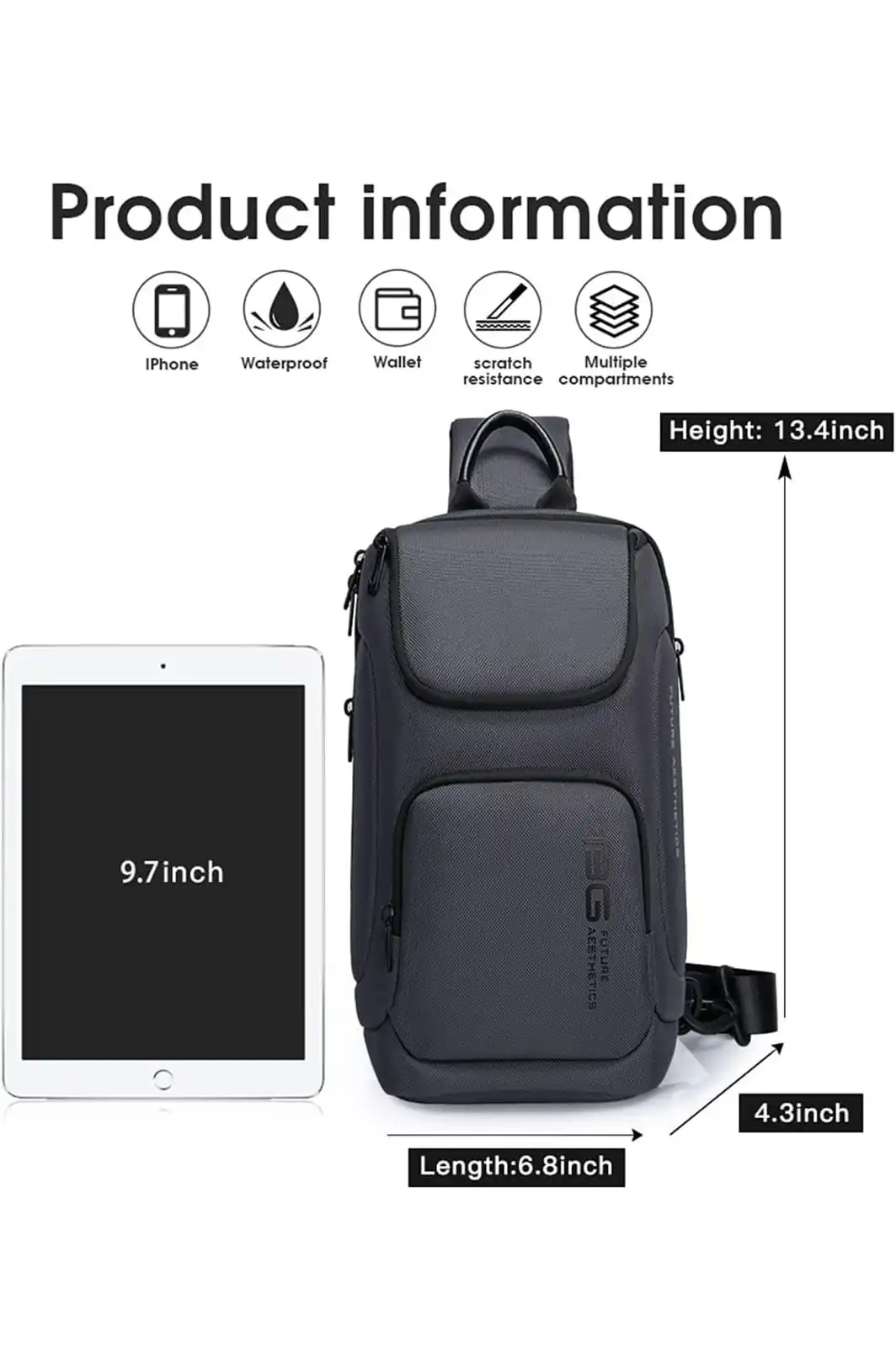 Τσαντάκι ώμου χιαστί crossbody Bange 7565 μπλέ