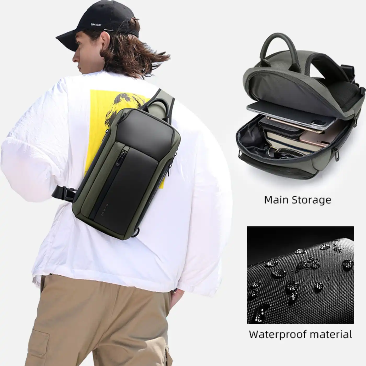 Τσαντάκι ώμου χιαστί crossbody Bange 7566 χακί Τσαντάκι ώμου χιαστί crossbody Bange 7566 χακί