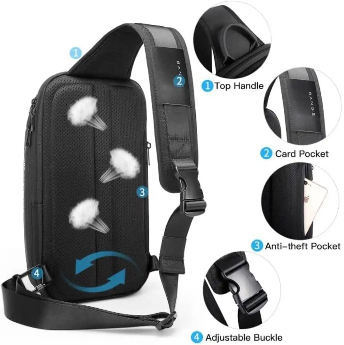 Τσαντάκι ώμου χιαστί crossbody Bange 7566 χακί