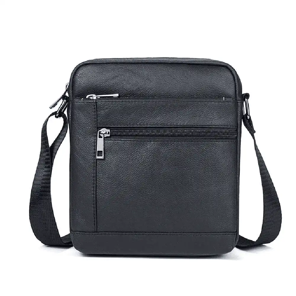 Δερμάτινο τσαντάκι ώμου Cardinal 7604 μαύρο