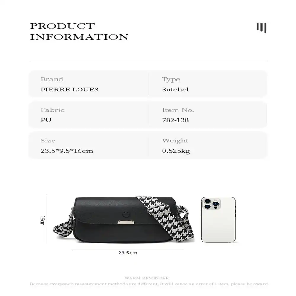 Γυναικεία Τσάντα Χιαστί Pierre Loues PL782-138 μαύρο