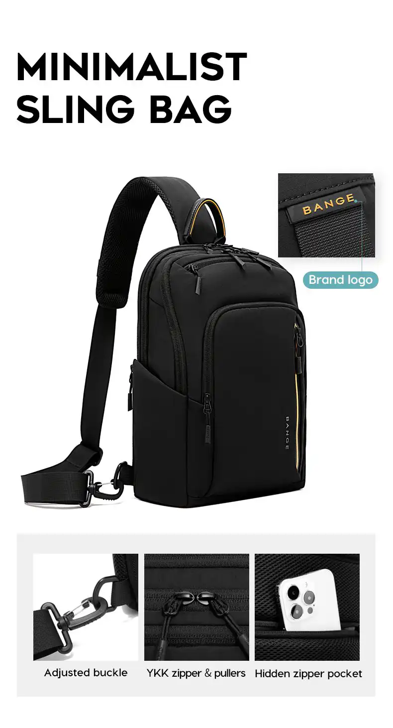 Τσαντάκι Στήθους Bange 7868 μαύρο