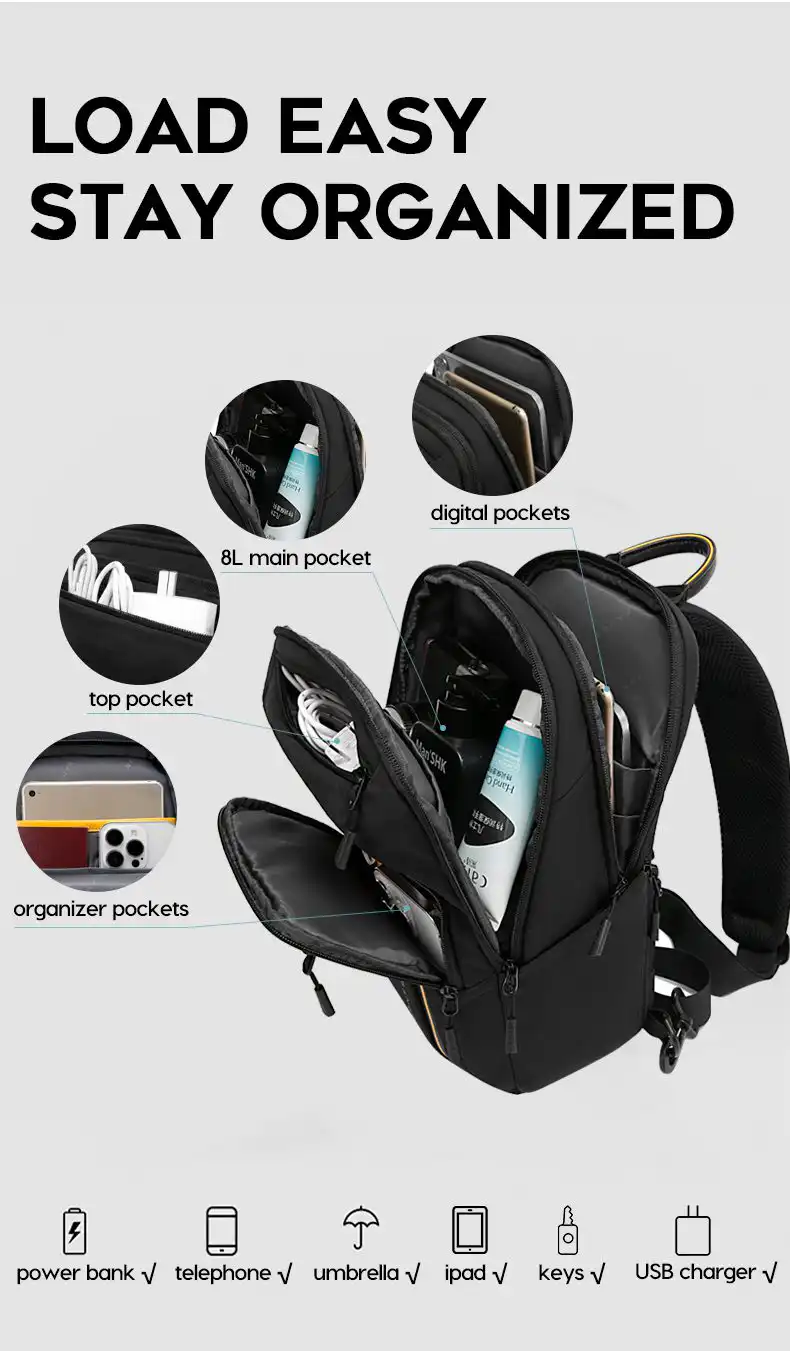 Τσαντάκι Στήθους Bange 7868 μαύρο