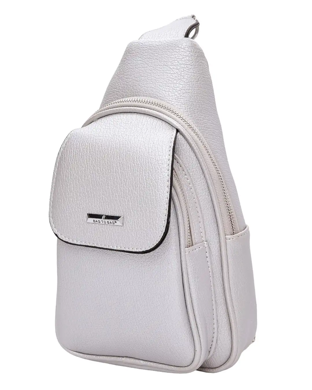 Τσαντάκι χιαστί QR-23971 – Ασημί