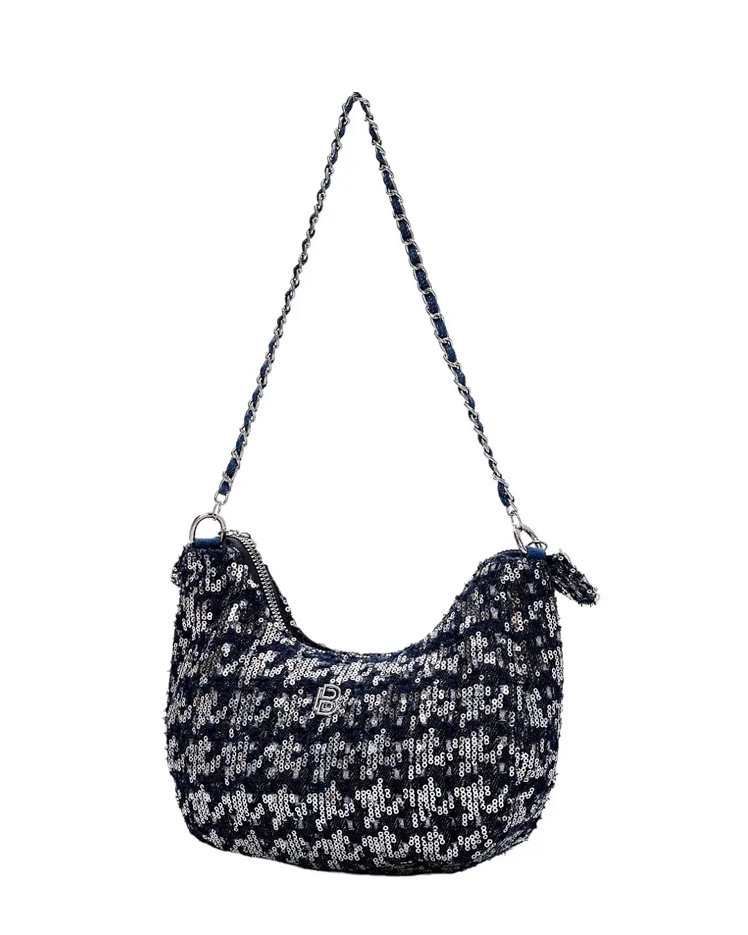 Τσάντα ώμου με παγιετες BS23202 – Μπλέ