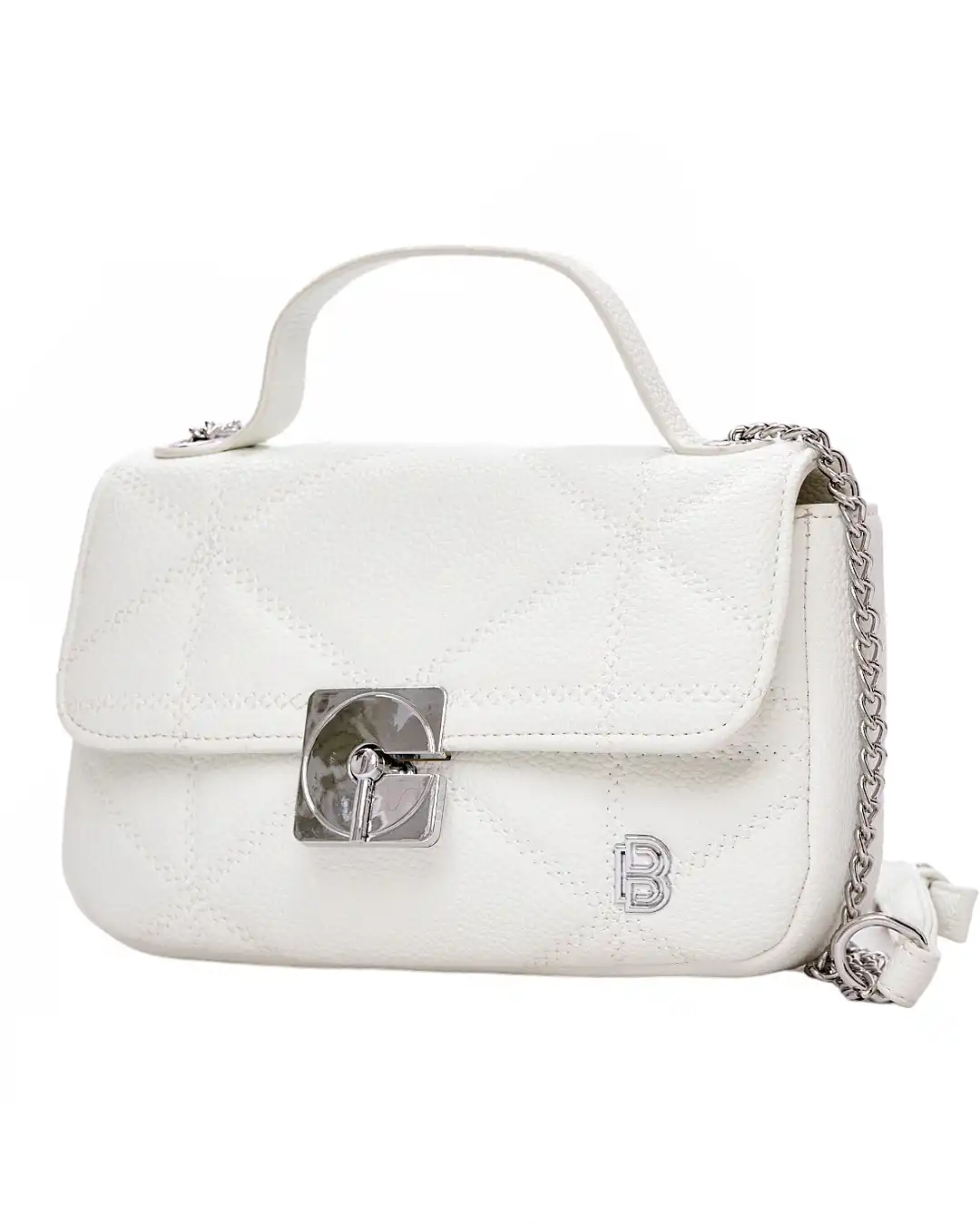 Τσάντα χιαστί με αλυσίδα-SW8951 – Ασπρο