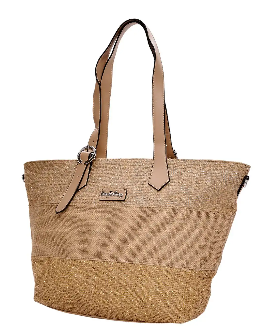 Ψάθινη τσάντα ώμου BY-31404 – Μπέζ