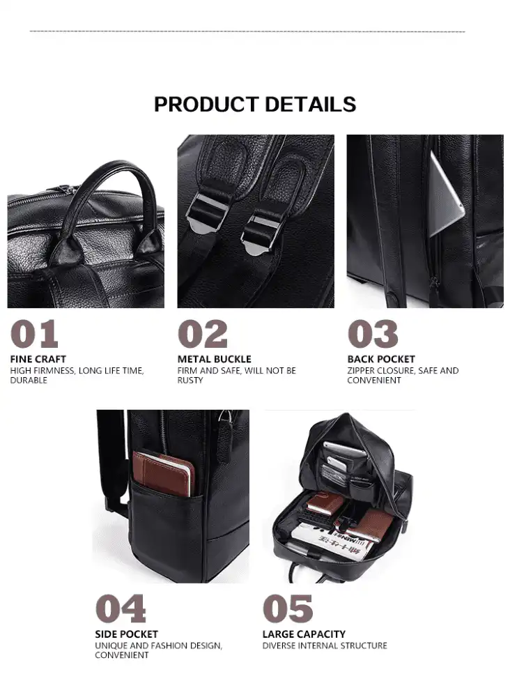 Δερμάτινο σακίδιο πλάτης Cardinal 20 L 8110 black