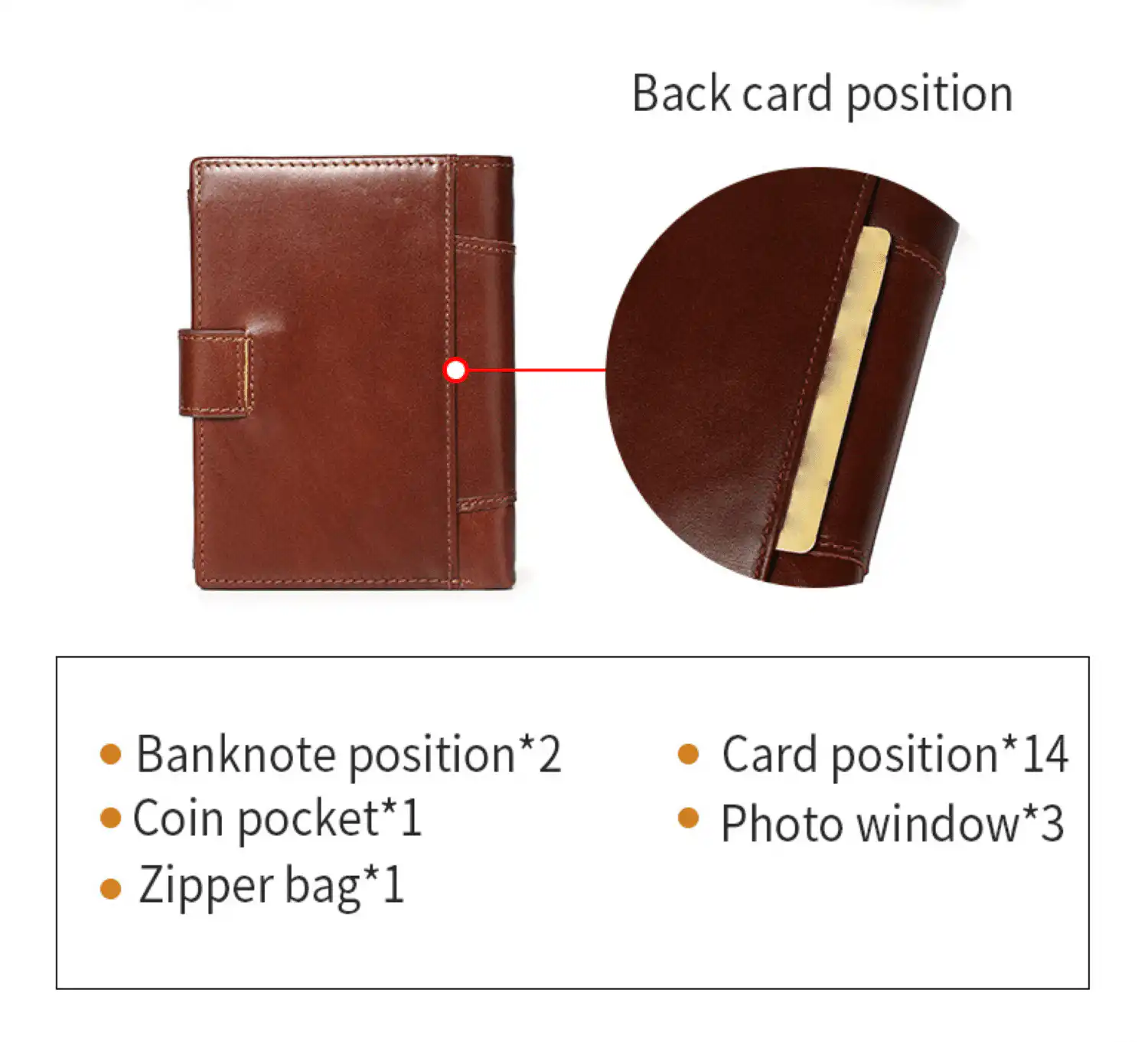 Δερμάτινο πορτοφόλι Cardinal 8146 καφέ