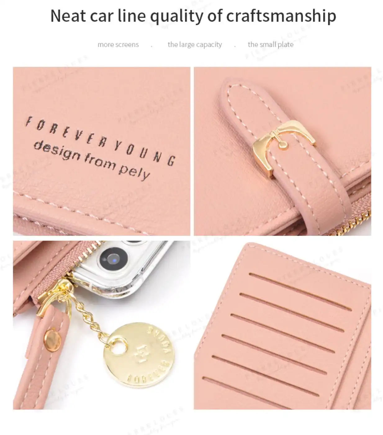 Γυναικείο πορτοφόλι Pierre Loues 821-4-1 σκούρο ρόζ