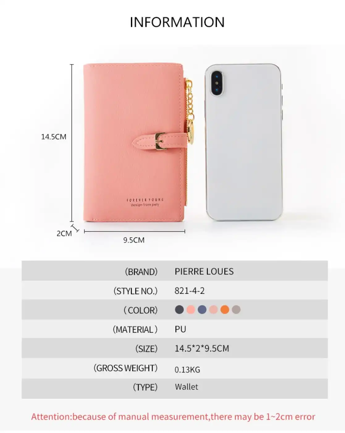 Γυναικείο πορτοφόλι Pierre Loues 821-4-2 μαύρο