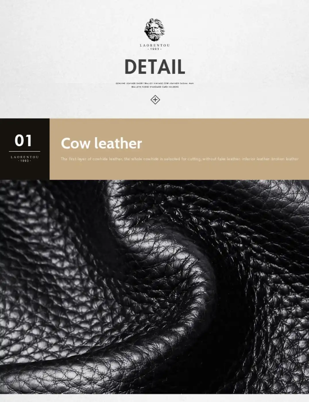 Δερμάτινο Ανδρικό πορτοφόλι Laorentou 821j010L μαύρο