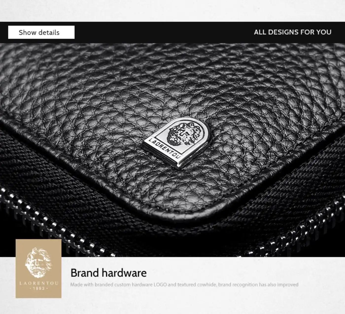 Δερμάτινο Ανδρικό πορτοφόλι Laorentou 821j010L μαύρο