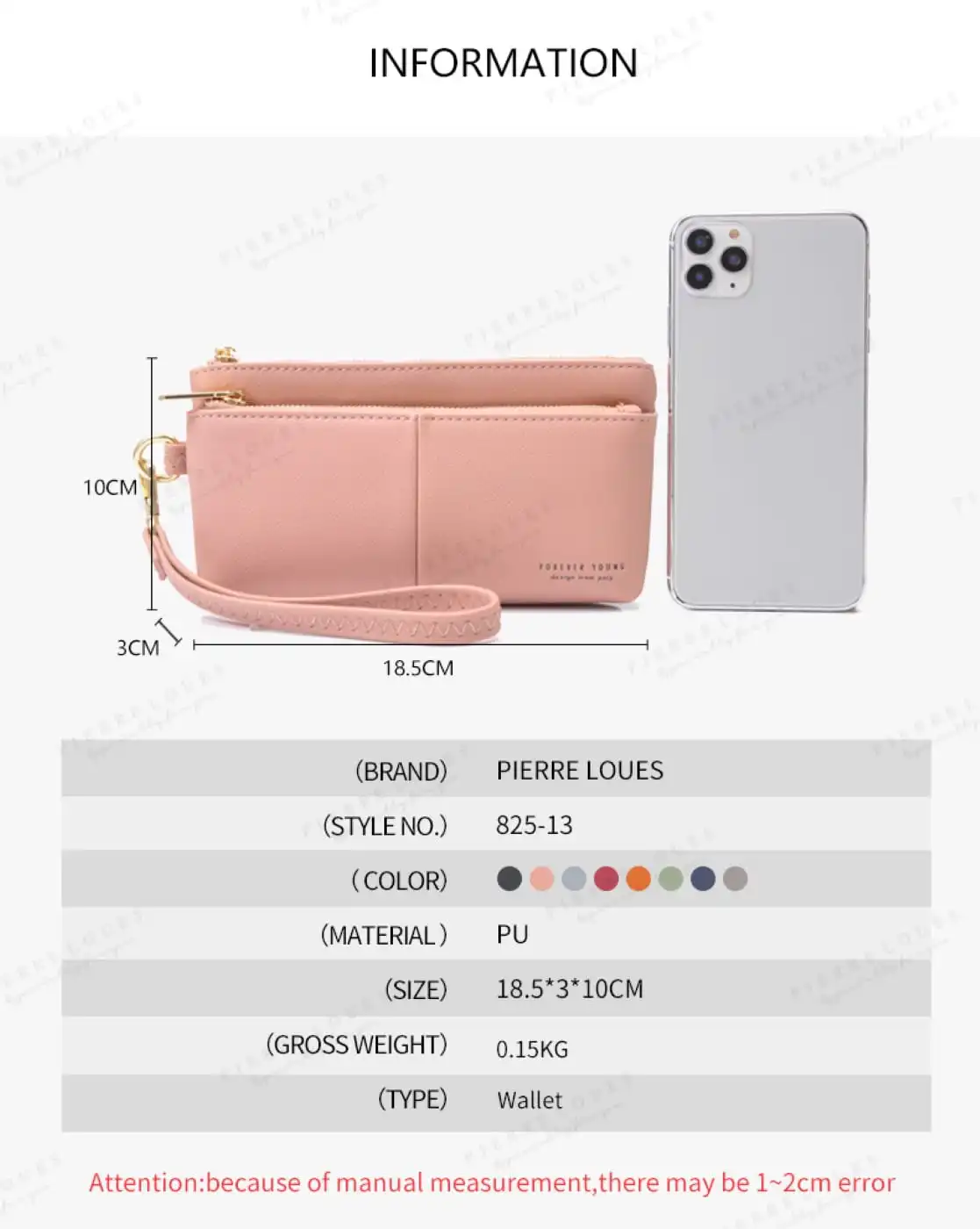 Γυναικείο πορτοφόλι Pierre Loues 825-13 μαύρο