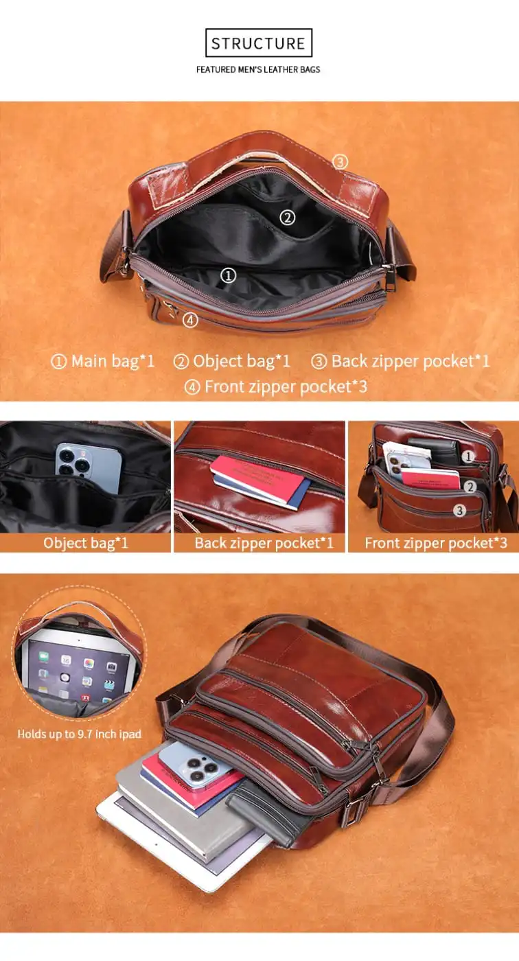 Δερμάτινο τσαντάκι ώμου Cardinal 8318 καφέ