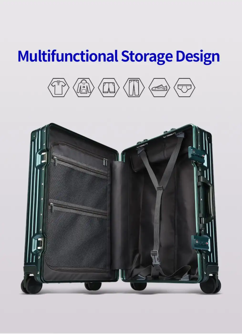 Βαλίτσα trolley case καμπίνας Bopai 833-853203 πράσινο