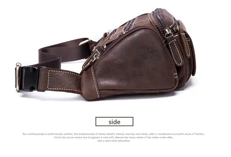 Δερμάτινο τσαντάκι μέσης Cardinal 8355 dark coffee