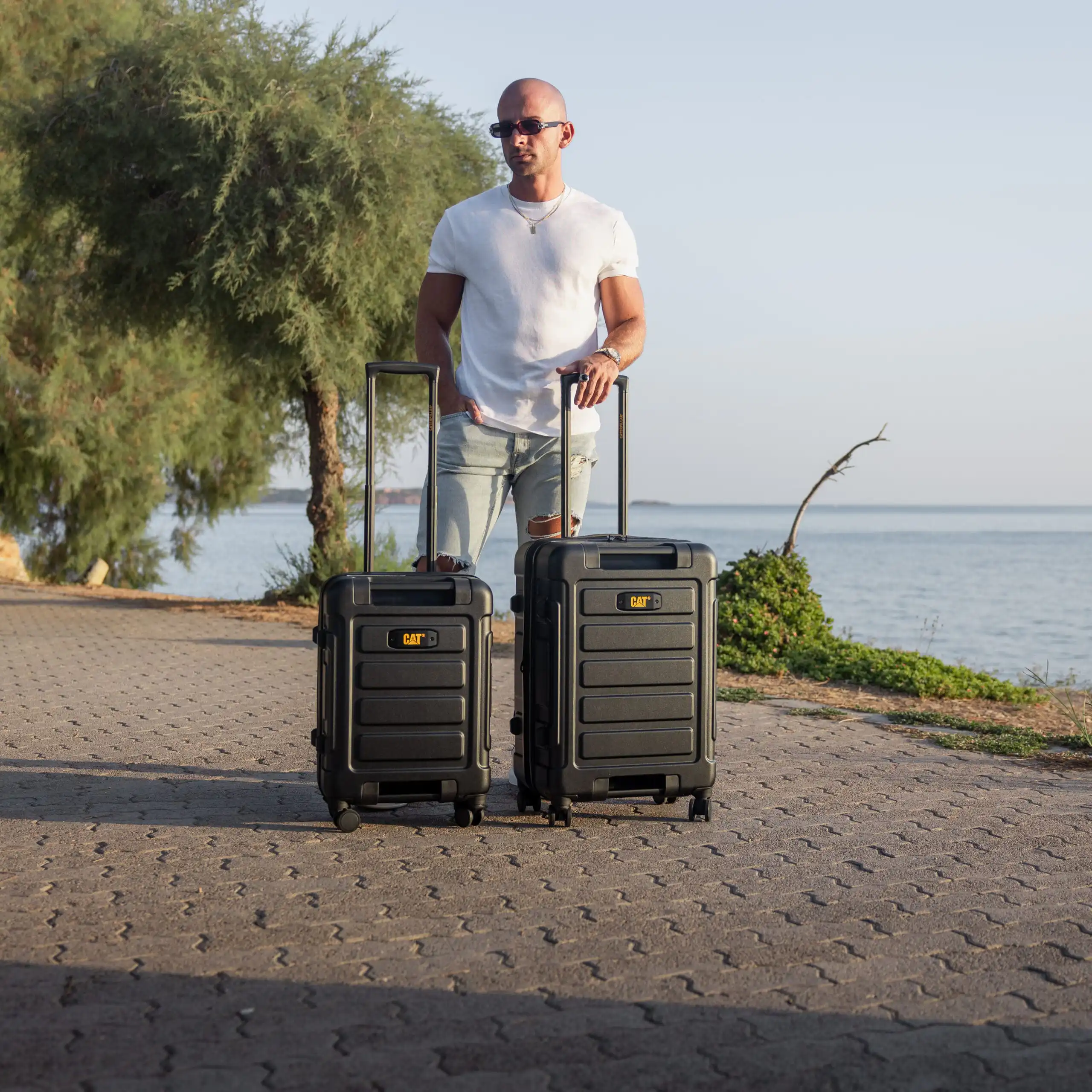 Βαλίτσες σετ Σκληρές Caterpillar μικρή μεσαία 83795 50/60 μαύρο