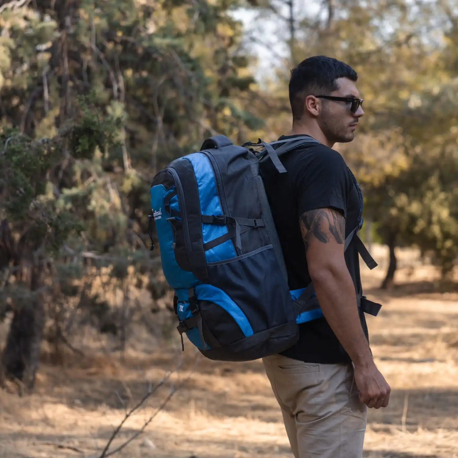 Σακίδιο πλάτης ορειβατικό Ταξιδιού Cardinal 856 70L γαλάζιο