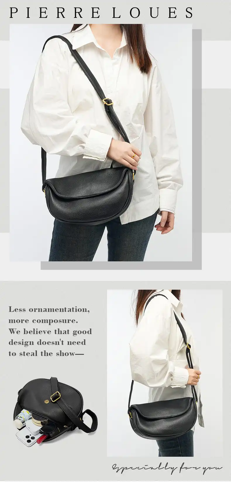 Τσάντα Γυναικεία Χιαστί Χιαστί Pierre Loues PL868-67 μαύρο Τσάντα Γυναικεία Χιαστί Χιαστί Pierre Loues PL868-67 μαύρο