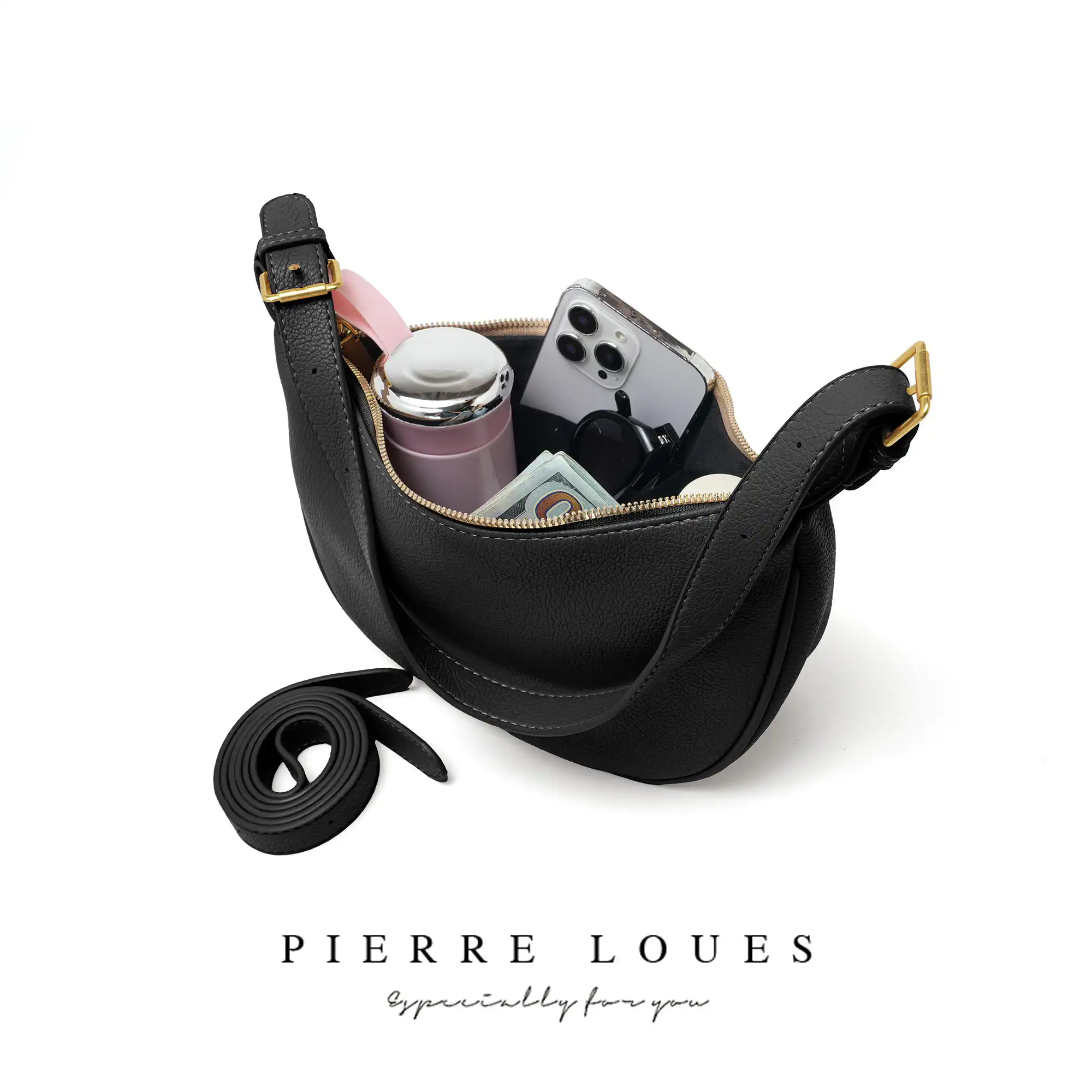 Γυναικεία Τσάντα Xειρός Χιαστί Pierre Loues PL868-70 μαύρο